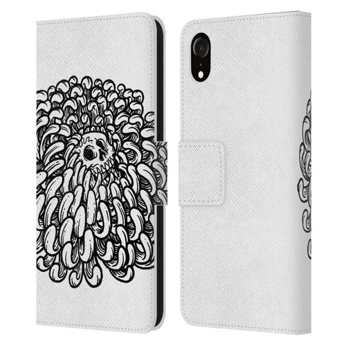 Matt Bailey Skull Flower Leather Book Wallet Case Cover For Apple iPhone XR