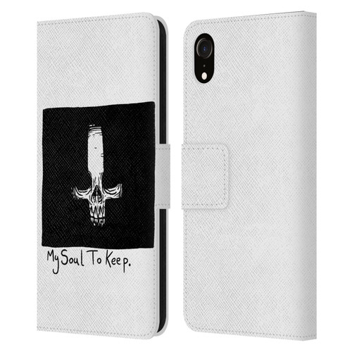 Matt Bailey Skull My Soul To Keep Leather Book Wallet Case Cover For Apple iPhone XR