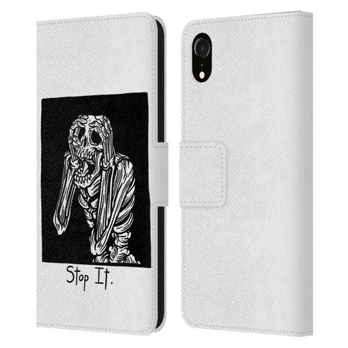 Matt Bailey Skull Stop It Leather Book Wallet Case Cover For Apple iPhone XR