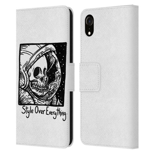 Matt Bailey Skull Style Over Everything Leather Book Wallet Case Cover For Apple iPhone XR