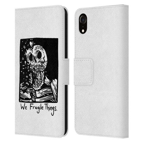 Matt Bailey Skull We Fragile Things Leather Book Wallet Case Cover For Apple iPhone XR