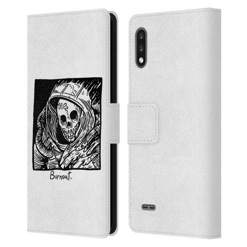 Matt Bailey Skull Burnout Leather Book Wallet Case Cover For LG K22