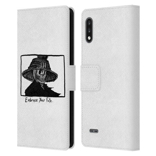 Matt Bailey Skull Embrace Your Fate Leather Book Wallet Case Cover For LG K22