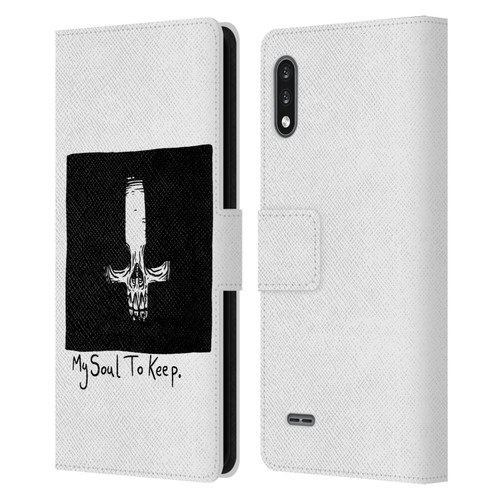 Matt Bailey Skull My Soul To Keep Leather Book Wallet Case Cover For LG K22
