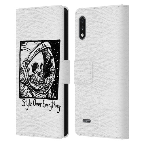 Matt Bailey Skull Style Over Everything Leather Book Wallet Case Cover For LG K22