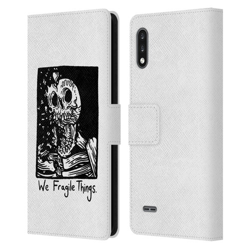Matt Bailey Skull We Fragile Things Leather Book Wallet Case Cover For LG K22