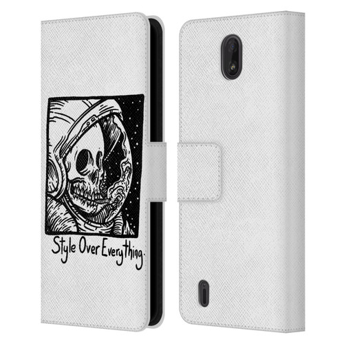 Matt Bailey Skull Style Over Everything Leather Book Wallet Case Cover For Nokia C01 Plus/C1 2nd Edition