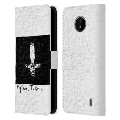 Matt Bailey Skull My Soul To Keep Leather Book Wallet Case Cover For Nokia C10 / C20
