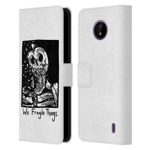 Matt Bailey Skull We Fragile Things Leather Book Wallet Case Cover For Nokia C10 / C20