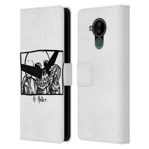 Matt Bailey Skull Hi Hater Leather Book Wallet Case Cover For Nokia C30