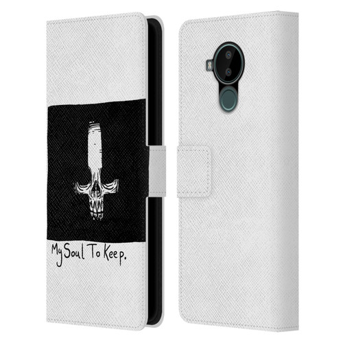 Matt Bailey Skull My Soul To Keep Leather Book Wallet Case Cover For Nokia C30
