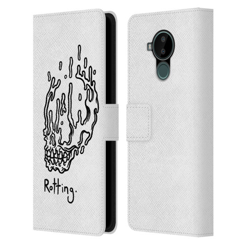 Matt Bailey Skull Rotting Leather Book Wallet Case Cover For Nokia C30