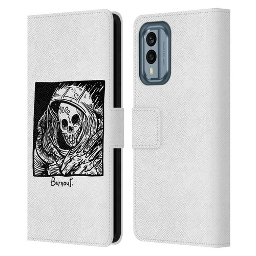 Matt Bailey Skull Burnout Leather Book Wallet Case Cover For Nokia X30