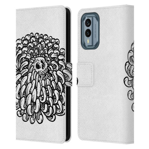 Matt Bailey Skull Flower Leather Book Wallet Case Cover For Nokia X30