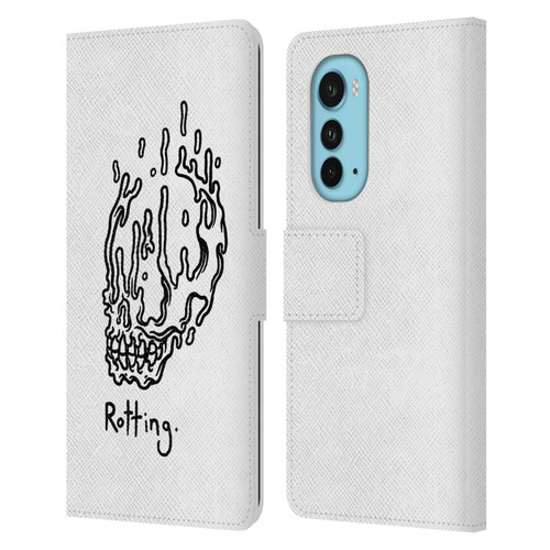 Matt Bailey Skull Rotting Leather Book Wallet Case Cover For Motorola Edge (2022)