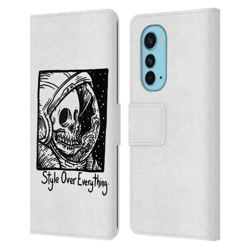 Matt Bailey Skull Style Over Everything Leather Book Wallet Case Cover For Motorola Edge (2022)