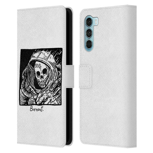 Matt Bailey Skull Burnout Leather Book Wallet Case Cover For Motorola Edge S30 / Moto G200 5G