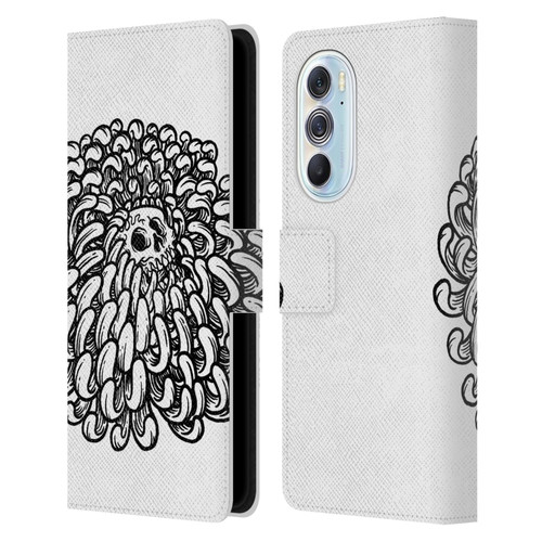 Matt Bailey Skull Flower Leather Book Wallet Case Cover For Motorola Edge X30