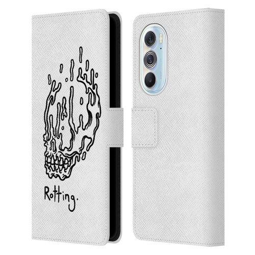 Matt Bailey Skull Rotting Leather Book Wallet Case Cover For Motorola Edge X30