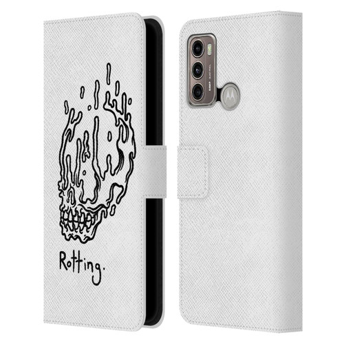 Matt Bailey Skull Rotting Leather Book Wallet Case Cover For Motorola Moto G60 / Moto G40 Fusion