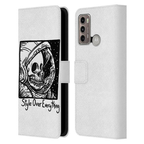 Matt Bailey Skull Style Over Everything Leather Book Wallet Case Cover For Motorola Moto G60 / Moto G40 Fusion
