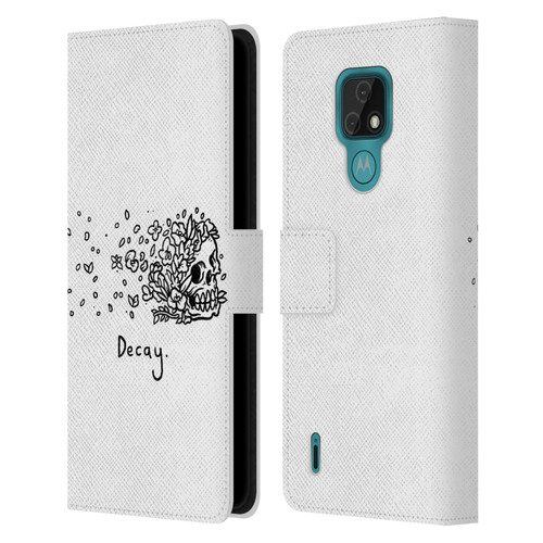 Matt Bailey Skull Decay Leather Book Wallet Case Cover For Motorola Moto E7