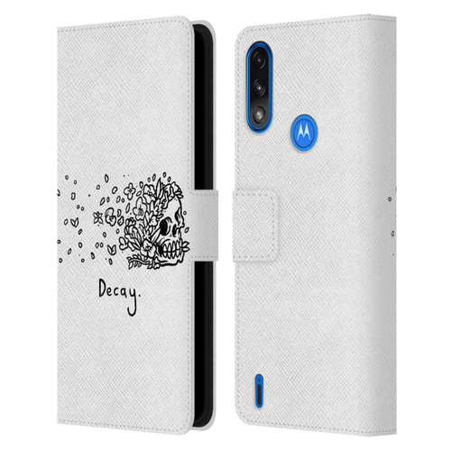 Matt Bailey Skull Decay Leather Book Wallet Case Cover For Motorola Moto E7 Power / Moto E7i Power
