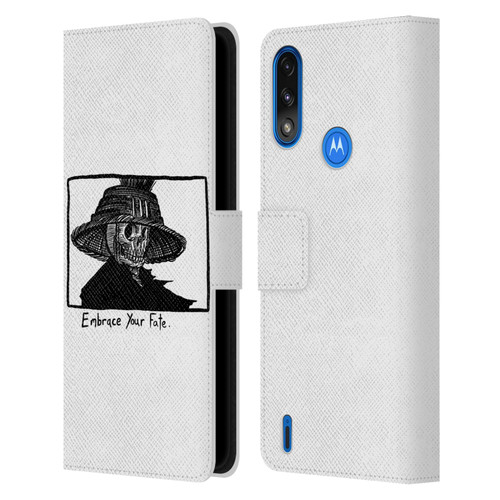 Matt Bailey Skull Embrace Your Fate Leather Book Wallet Case Cover For Motorola Moto E7 Power / Moto E7i Power