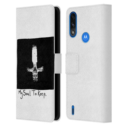 Matt Bailey Skull My Soul To Keep Leather Book Wallet Case Cover For Motorola Moto E7 Power / Moto E7i Power