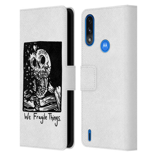 Matt Bailey Skull We Fragile Things Leather Book Wallet Case Cover For Motorola Moto E7 Power / Moto E7i Power