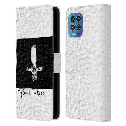 Matt Bailey Skull My Soul To Keep Leather Book Wallet Case Cover For Motorola Moto G100