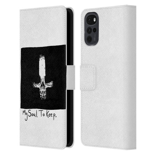 Matt Bailey Skull My Soul To Keep Leather Book Wallet Case Cover For Motorola Moto G22
