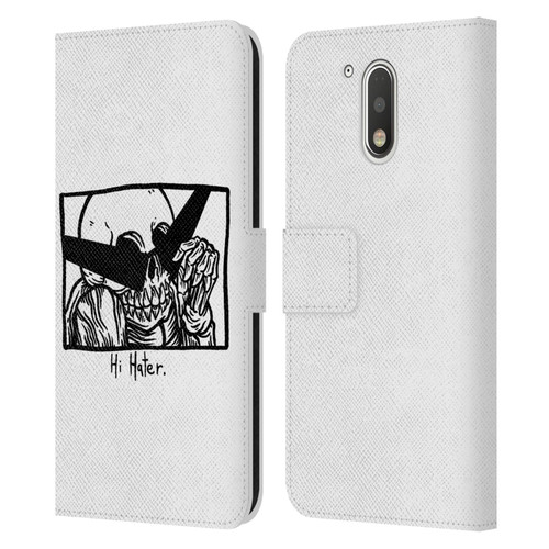 Matt Bailey Skull Hi Hater Leather Book Wallet Case Cover For Motorola Moto G41