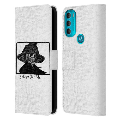 Matt Bailey Skull Embrace Your Fate Leather Book Wallet Case Cover For Motorola Moto G71 5G