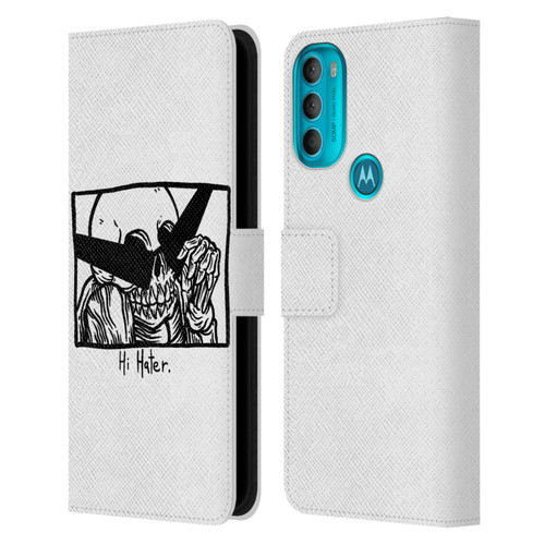 Matt Bailey Skull Hi Hater Leather Book Wallet Case Cover For Motorola Moto G71 5G
