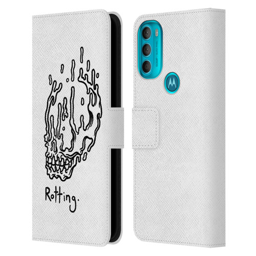 Matt Bailey Skull Rotting Leather Book Wallet Case Cover For Motorola Moto G71 5G
