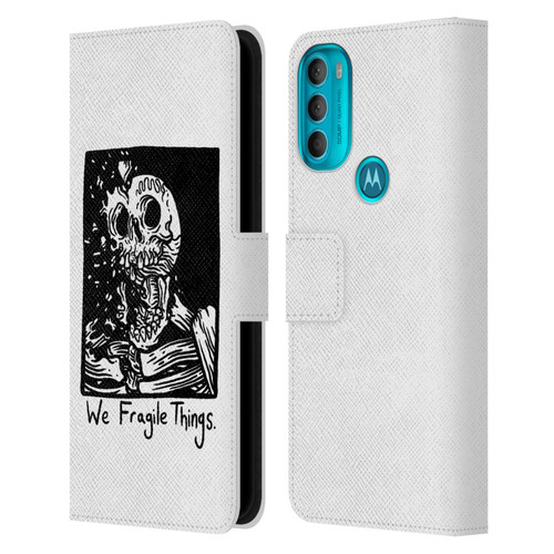 Matt Bailey Skull We Fragile Things Leather Book Wallet Case Cover For Motorola Moto G71 5G