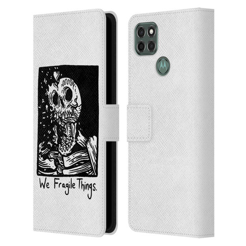 Matt Bailey Skull We Fragile Things Leather Book Wallet Case Cover For Motorola Moto G9 Power