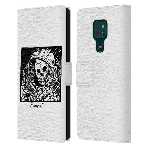 Matt Bailey Skull Burnout Leather Book Wallet Case Cover For Motorola Moto G9 Play