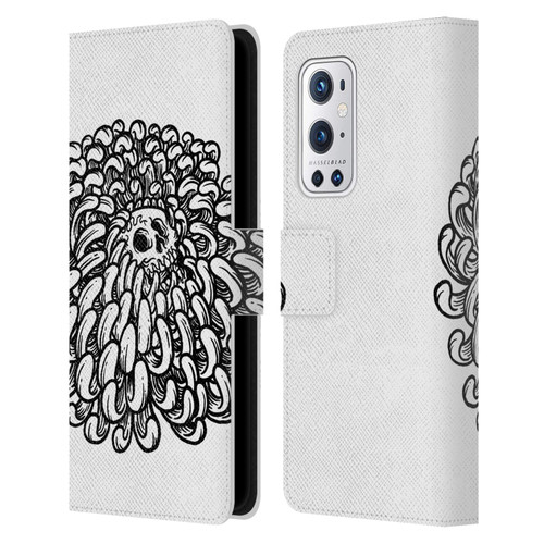 Matt Bailey Skull Flower Leather Book Wallet Case Cover For OnePlus 9 Pro