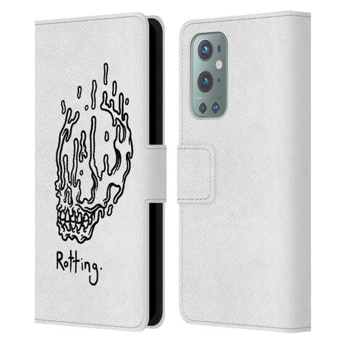 Matt Bailey Skull Rotting Leather Book Wallet Case Cover For OnePlus 9