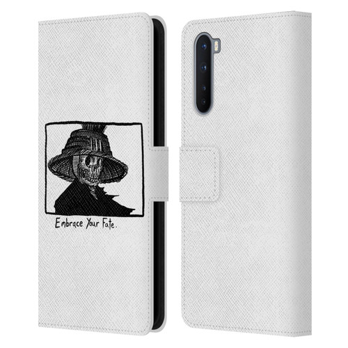 Matt Bailey Skull Embrace Your Fate Leather Book Wallet Case Cover For OnePlus Nord 5G