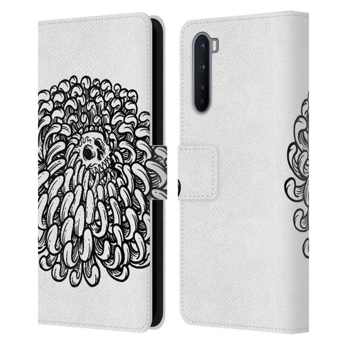 Matt Bailey Skull Flower Leather Book Wallet Case Cover For OnePlus Nord 5G