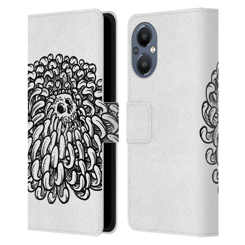 Matt Bailey Skull Flower Leather Book Wallet Case Cover For OnePlus Nord N20 5G