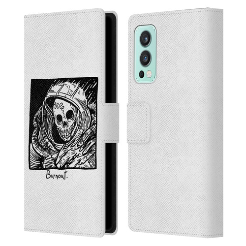 Matt Bailey Skull Burnout Leather Book Wallet Case Cover For OnePlus Nord 2 5G