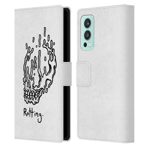 Matt Bailey Skull Rotting Leather Book Wallet Case Cover For OnePlus Nord 2 5G