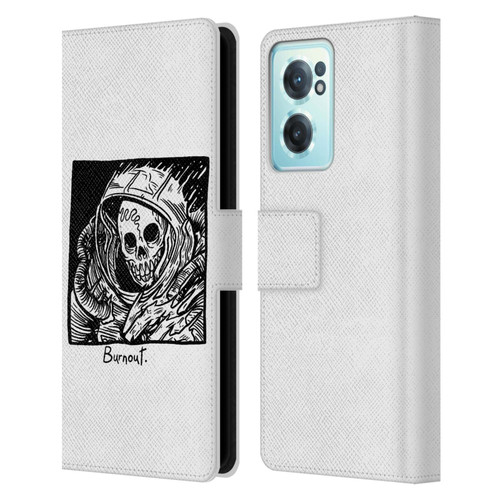 Matt Bailey Skull Burnout Leather Book Wallet Case Cover For OnePlus Nord CE 2 5G