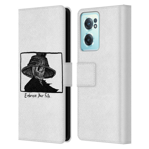 Matt Bailey Skull Embrace Your Fate Leather Book Wallet Case Cover For OnePlus Nord CE 2 5G