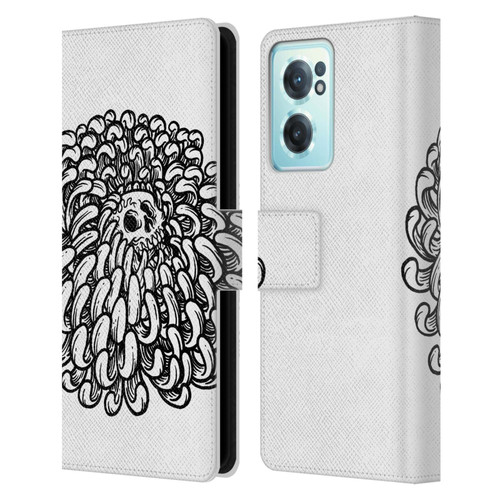 Matt Bailey Skull Flower Leather Book Wallet Case Cover For OnePlus Nord CE 2 5G