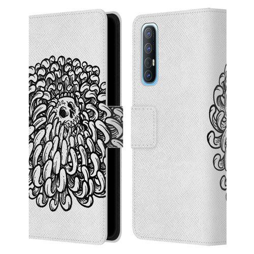 Matt Bailey Skull Flower Leather Book Wallet Case Cover For OPPO Find X2 Neo 5G